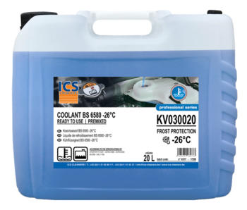 Koelvloeistof -26°C BS 6580 premixed 20 L - can
Standaard koelvloeistof Koelvloeistof -26°C BS 6580 premixed