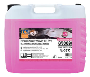 Liquide de refroidissement premium longlife -38°C G12+ premixed 20 L - bidon
Organic Acid Technology liquide de refroidissement -38°C sans silicate Liquide de refroidissement premium longlife -38°C G12+ premixed