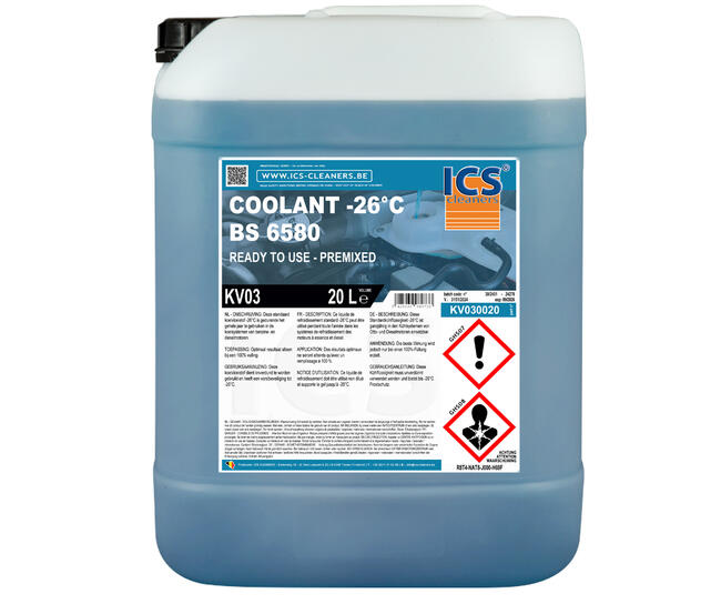 Liquide de refroidissement -26C BS 6580 premixed